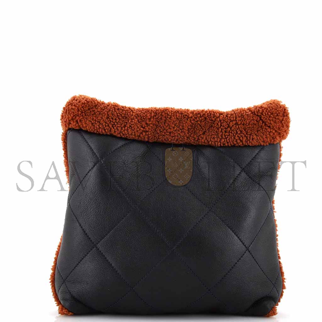 Ch*el 22 chain hobo quilted lambskin with shearling small (37*35*7cm)